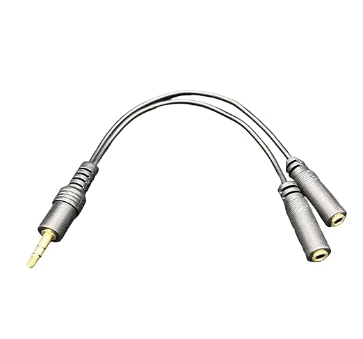 MasterStor Stereo Jack Splitter Cable3.5mm Male to 2 X Female Gold Plated Connector Adapter for Headphone Speakers, Mp3 Player, Mobile Phone,Laptop, PC,ipod (Black)