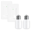 Remote Control E26 E27 Light Bulb Socket Adapter 2 Set, Max 500W, No Wiring by greencycle