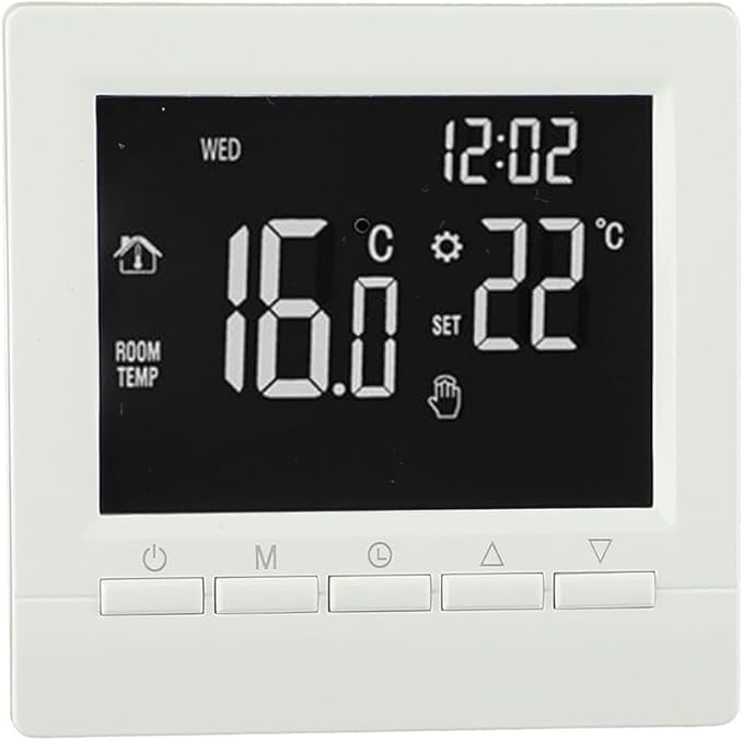Wired Digital Room Thermostat With LCD Display Temperature Controller Programmable 5+2, 6+1, 7 Day Modes Boiler Temperature Controller Lock And Anti Freeze Features