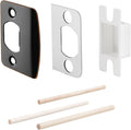 MOSECYOU Standard Door Lock Strike Plate with Spacer Shim, Oil Rubbed Bronze, Door Latch Restorer, Universal Security Striker, Repair Kits to Fix Door Won’t Latch Close