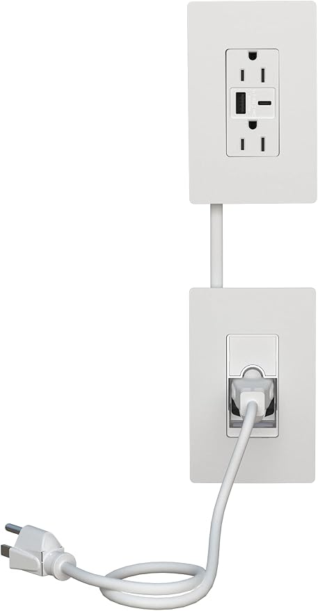 Legrand Wiremold In-Wall Power Outlet Extender Kit, White, 6 Foot Cable, For Kitchen Remodel and Outlet Relocation, IWPE-WH