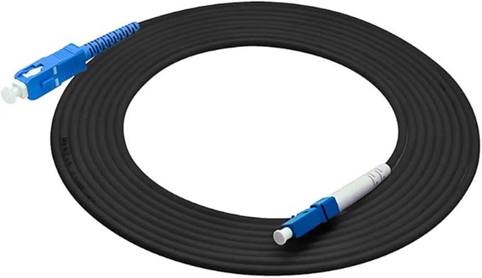 Jeirdus 5M LC to SC Outdoor Armored Simplex 9/125 SM Fiber Optic Cable Jumper Optical Patch Cord Singlemode 5Meters 16ft LC-SC