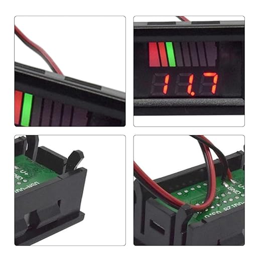Battery Charge Level Indicator Car Battery Capacity Meter Tester Checker 12V-60V Red Motorcycle Checker Auto Tester Fuel Gauge Indicator