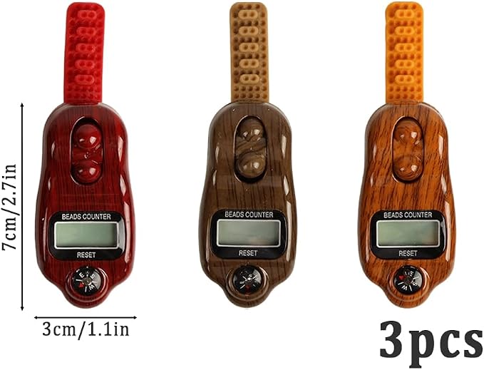 Anlising Digital Beads Counter, 3 Pieces Digital Tasbih Tally Counters - Image 2