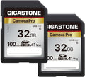 【5-Years Data Recovery】 GIGASTONE 32GB SD Card 2-Pack, Camera Pro, UHS-I A1 V10 by Gigastone