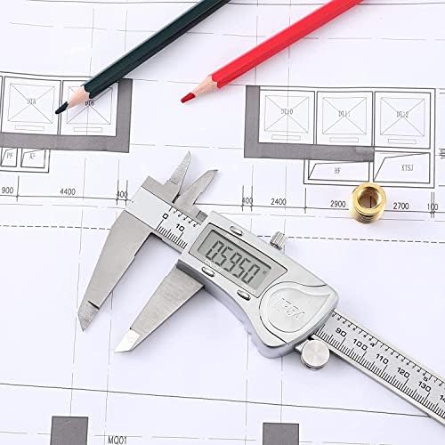 Simhevn Electronic Digital Caliper, inch/Millimeter/Fraction Conversion,LCD Screen displays 0-6" Caliper Measuring Tool, Automatic Shutdown, Suitable for DIY/Jewelry Measurement