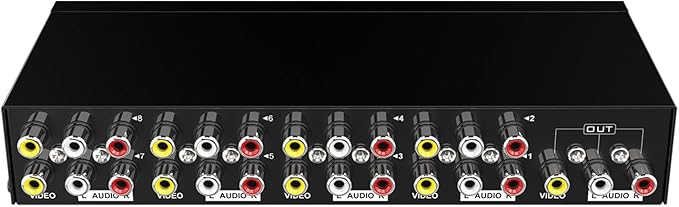 Manual 8Way Video Signals Switcher Box 8in 1Out Video Vid Switching Box Switcher Easy Switching Device Source Management