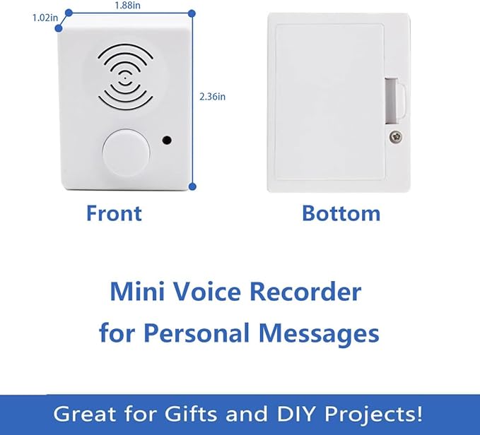 XLW 16 Minutes Voice Recorder for Stuffed Animals,Voice Box for Recordable Presents Button Sound Box for Crafters, Hobbyists, School Presentations,Personalized Items,Christmas New Year Present -White