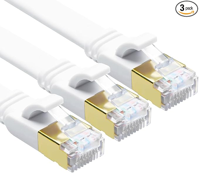 Yauhody CAT 8 Ethernet Cable, 3ft 3 Pack High Speed 40Gbps 2000MHz Flat CAT8 by Yauhody