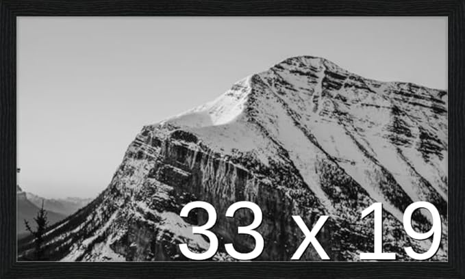 Frame It Easy 33 x 19 Black Grain Wood Frame (Derby)