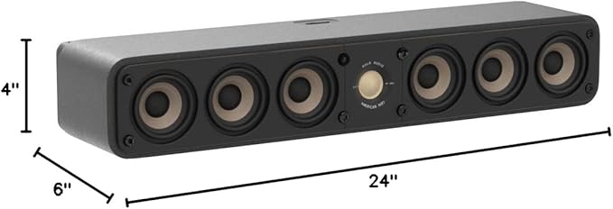 Polk Signature Elite ES35 Slim Center Channel Speaker - Hi-Res Audio Certified, Dolby Atmos & DTS:X Compatible, 1" Tweeter & (6) 3" Woofers, Dual Power Port for Effortless Bass, Stunning Black