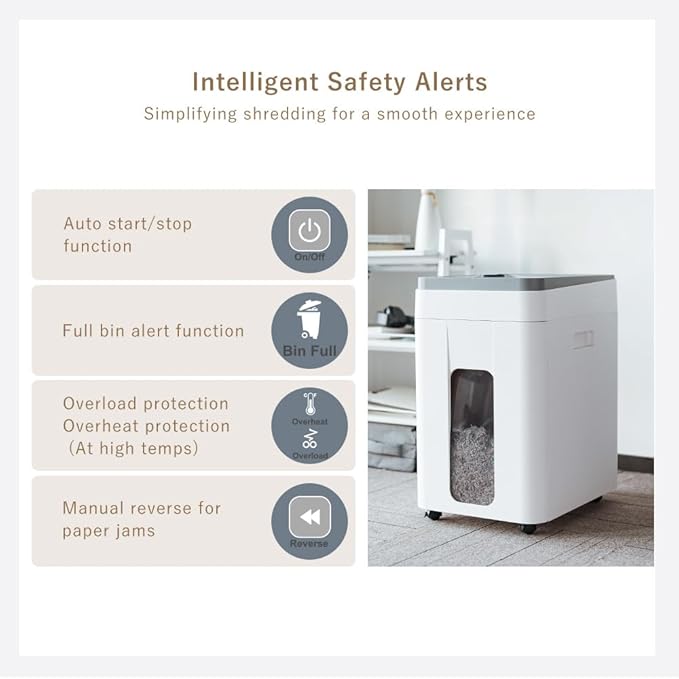 Effeluviate Heavy Duty Paper Shredder: 400 Sheets Auto Feed - Micro Cut P5 Security - Jam Proof Document Shred Machine - 13.2 Gallon Pullout Basket with Wheels for Home/Office/Commercial Use