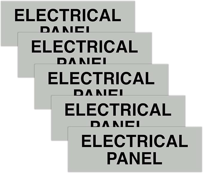 All Quality Basic Electrical Panel Sign - Fire Regulation Safety Compliance Sign - Lt Gray - Medium (5 Pack)