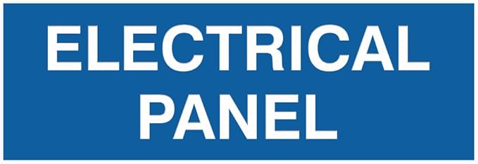 All Quality Basic Electrical Panel Sign - Fire Regulation Safety Compliance Sign - Blue - Small (1 Pack)