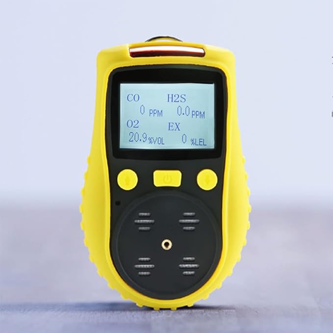 ATO Handheld Multi Gas Detector, CO, H2S, O2, LEL, 4 Gas Monitor, with Sound, Light and Vibration Alarms (Without Data Logging)