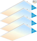 2x4 FT LED Light Flat Panel, 40-72W, 5 CCT 3K | 3.5k | 4K | 5K | 6.5K, Dimmable Recessed Drop Ceiling Lights, 3750/5000/6250/7500/9000 Lumen, Lay in Fixture for Commercial 120-277V, UL DLC (4 Pack)