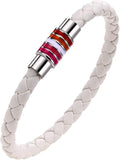 Nanafast Titanium Stainless Steel Rainbow LGBT Pride Bracelet Handmade Braided by Nanafast