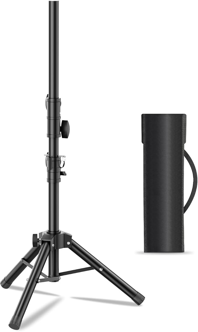Small Speaker Stands, Lightweight 35mm Compatible Insert, Adjustable Height from 24-50 Inch Speaker Tripod Stand Support 55 LB with Storage Bag