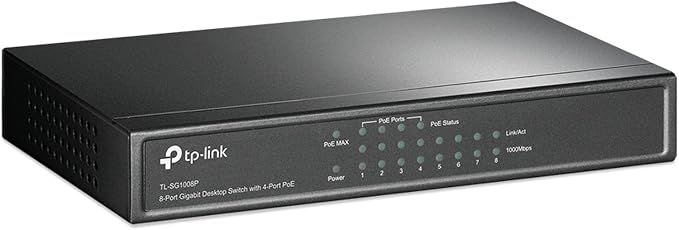 TP-Link TL-SG1008P V4 | 8 Port Gigabit PoE Switch | 4 PoE+ Ports @64W | Desktop - Image 2