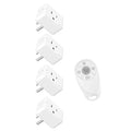 Greencycle Remote Control Outlet,Wireless Light Switch and 4 Outlet Plugs,Remote Outlets Switch,No Wiring Needed,500ft Range Coverage,15A/1500W for Lamps,Fans,TV,FCC Certified, White