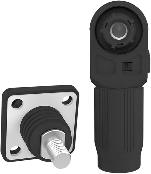 1 Set Battery Energy Storage Connector, Quick Plug Terminal High Current Connectors Right Angle Plug and Socket IP67 Waterproof Power Connector Stud Wiring Method 60A 10mm² (60A, Black)