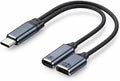 Mizi [2025 Upgraded USB-C to USB-A & USB-C PD Splitter Adapter – 2-in-1 Type-C OTG Cable with 100W Fast Charging & Peripheral Support – Compatible with Laptop, Tablet, Smartphone - Grey
