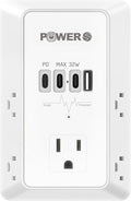 20W PD Fast Charging Wall Outlet with USB Ports (3C1A), Electrical Outlet Extender, Surge Protector, Wall Plug Adapter for Multiple Devices, Wall Socket Expander