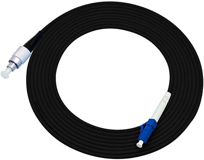 Jeirdus 25M LC to FC Outdoor Armored Simplex 9/125 SM Fiber Optic Cable Jumper Optical Patch Cord Singlemode 25Meters 80ft LC-FC