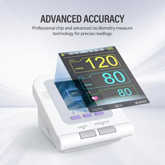 CONTEC Blood Pressure Monitor Upper Arm Cuff 3 Size Cuffs 300 Sets Memory Families use