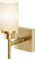 AONEON Vanity Lighting Fixtures with White Frosted Glass Gold Wall Lamp for Bathroom Mirror Bedroom, Living Room, Kitchen Cabinet, Washroom Porch T001GD-L1