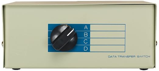 Cablelera ZDMNEEA7-4 4-Way RJ11 Female ABCD Manual Data Switch by Cablelera