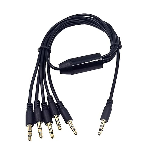Kework 1.6ft 3.5mm Splitter Audio Cable, 1 Male to 5 Ways Male 1/8 Inch 3.5mm TRS Stereo Jack Headphones Splitter Adapter Y AUX Cable for Smartphones, Computers, MP3, Earphones, Speakers, Subwoofers