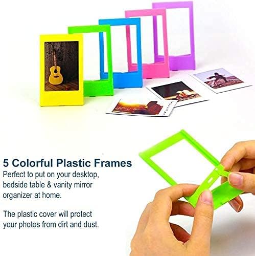 Fujifilm Instax Mini Instant Film 5 Plastic Desk Frames + 60 Sticker Frames + 2 - Image 3