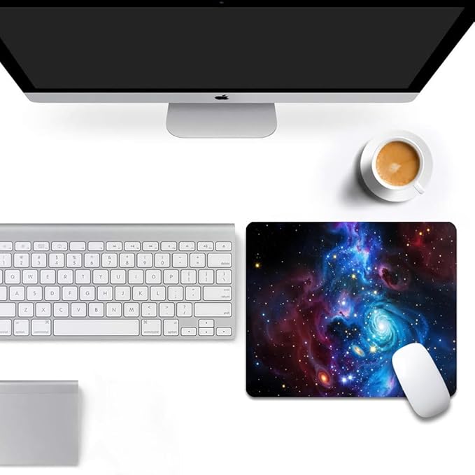Shiny Blue Square Mouse pad, Texture, Waterproof, Anti Slip Rubber Base, Computer Mouse pad, Laptop Mouse pad