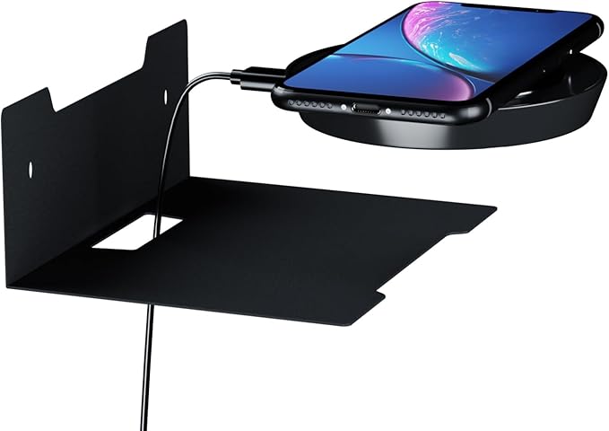 PzewMo Floating Metal Wall Mount Shelf, Shelf for TV Cable Box,Apple Roku, Sound Bar,Soundbar, Camera,Decor Display (1, Small)