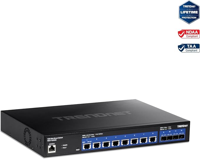 TRENDnet 12-Port 10G Web Smart Switch, TEG-7124WS, 8 x 10G RJ-45 Ports - Image 10