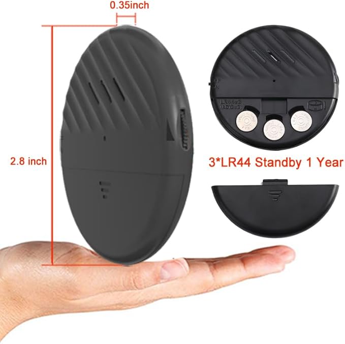 EverNary Window Vibration Alarm,5Pack-125dB Loud Ultra-Slim Anti-Theft Alarm for Door and Window Glass Break Sensor Alert with Adjustable Sensitivity (5, Black)