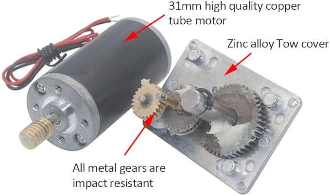 Reversible Gear Motor, DC 24V 8mm Shaft Gear Motor High Torsion Electric Turbo Speed Reduction Motor for Curtain Machine Advertising Equipment Window Opener (20RPM)