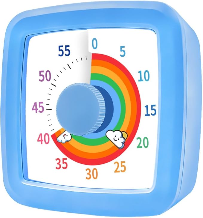 MEPHILIMIA Visual Timer for Kids & Adults, 60 Minute Rainbow Countdown Timer, Time Management Tool for Classroom, Home, Kitchen, Office, School