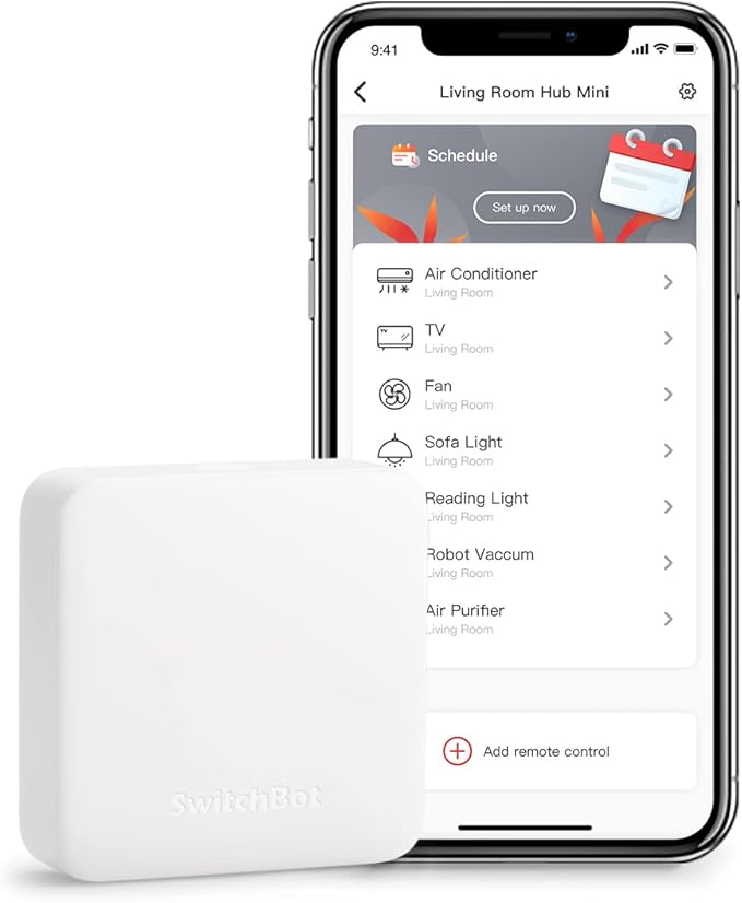 SwitchBot Hub Mini Smart Remote - IR Blaster, Link SwitchBot to Wi-Fi (Support 2.4GHz), Control TV, Air Conditioner, Compatible with Alexa, Google Home, IFTTT (White)