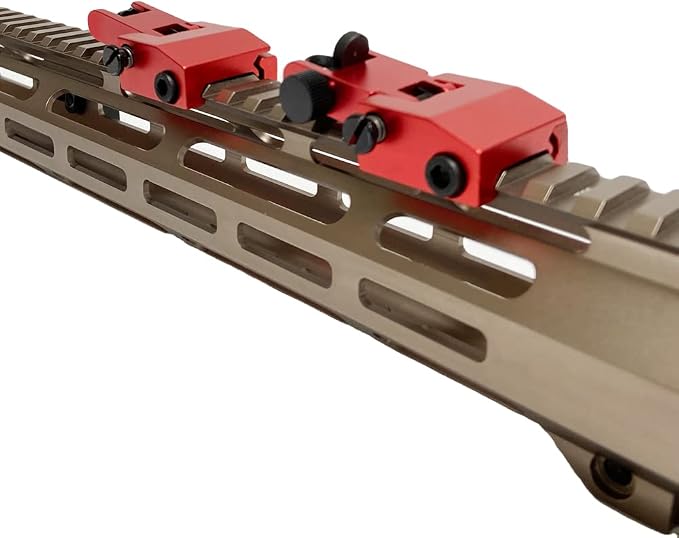 Fiber Optic Flip Up Iron Sights Picatinny Rail Mounted Front and Rear Backup - Image 6