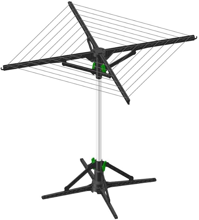 Vortexdryer Rotating Cloth Dryer – Electric Drying Rack with 2-Hour Auto Shut-Off | Foldable, Lightweight, 20kg Max Load | 120-Minute Timer | 18V DC Power | Indoor Clothes Drying Solution