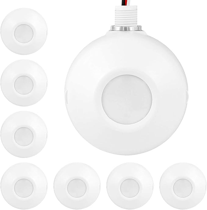 ENERLITES High Bay 360 Degree Passive Infrared (PIR) Ceiling Occupancy Motion Sensor, 1200-2800 sq. ft. Coverage, 120-277VAC, Commercial/Industrial Grade, MPC-50H, 8 Pack