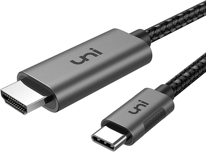 uni USB C to HDMI Cable 3ft 4K@60Hz, ONE-Way USB Type-C to HDMI Braided Cable (Thunderbolt 3/4 Compatible) with MacBook Pro/Air 2023, iPhone 15 Pro/Max, Samsung S24, Chromebook and More