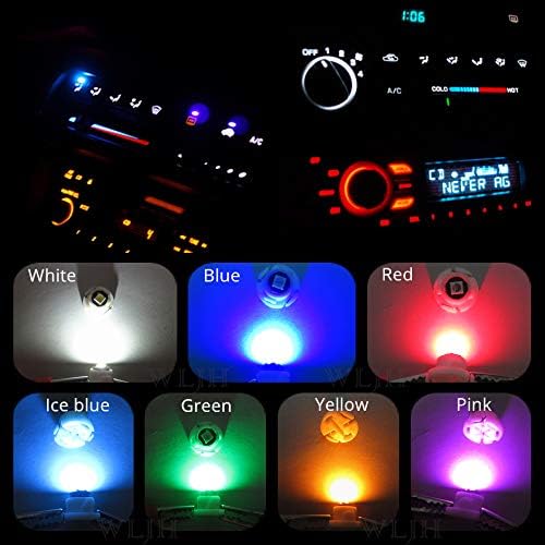 WLJH Green Climate A/C Control Dashboard Heater Dash Indicator Light Switch Led Bulbs Replacement Kit For Camry Corolla Tacoma Matrix, Pack of 10