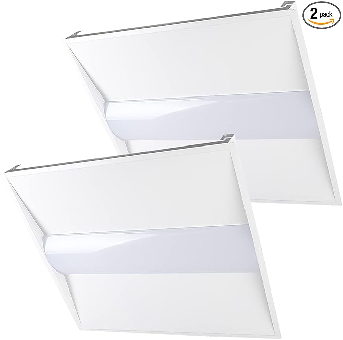 Cortelco 2x2 LED Troffer Light-20W/25W/30W/35W/40W,Up to 6000 Lumens,4 CCT Selectable 3000K/3500K/4000K/5000K,0-10V Dimmable Drop Ceiling Panel – 100-277V,ETL & DLC Listed,Commercial Grade,2 Pack