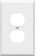 ENERLITES Duplex Receptacle Outlet Wall Plate, Electrical Outlet Cover, Mid-Size Size 1-Gang 4.88" x 3.11", Unbreakable Polycarbonate Thermoplastic, UL Listed, 8821M-W, White