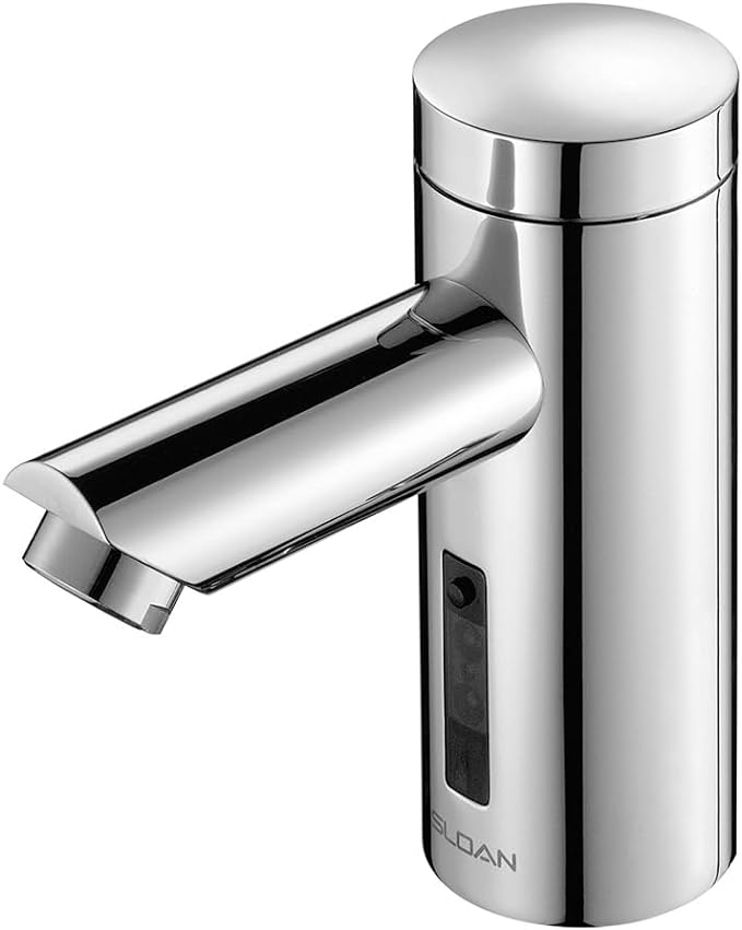 Sloan Optima EAF-200 Sensor Activated Touch-Free Faucet, Commercial Grade w/Mounting Hardware - 0.5 GPM Bluetooth, Hardwired Deck-Mounted Mid Body, Polished Chrome Finish, 3335055