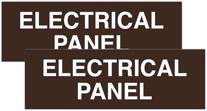 All Quality Basic Electrical Panel Sign - Fire Regulation Safety Compliance Sign - Dark Brown - Medium (2 Pack)