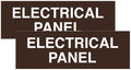 All Quality Basic Electrical Panel Sign - Fire Regulation Safety Compliance Sign - Dark Brown - Medium (2 Pack)
